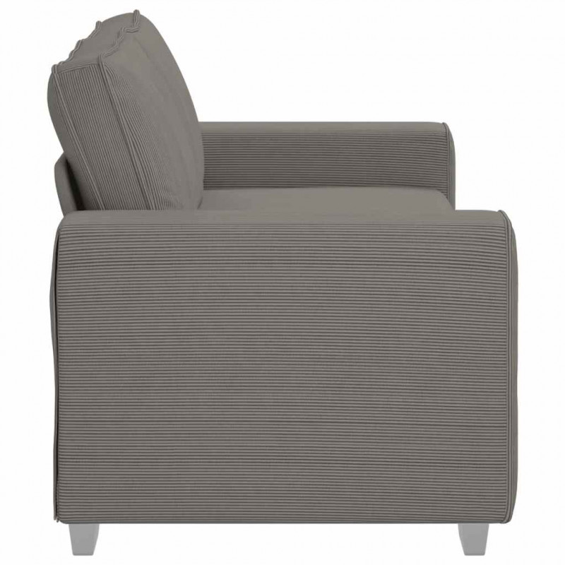 Sofa dwuosobowa, jasnoszara, 180x77x82 cm, tkanina sztruksowa