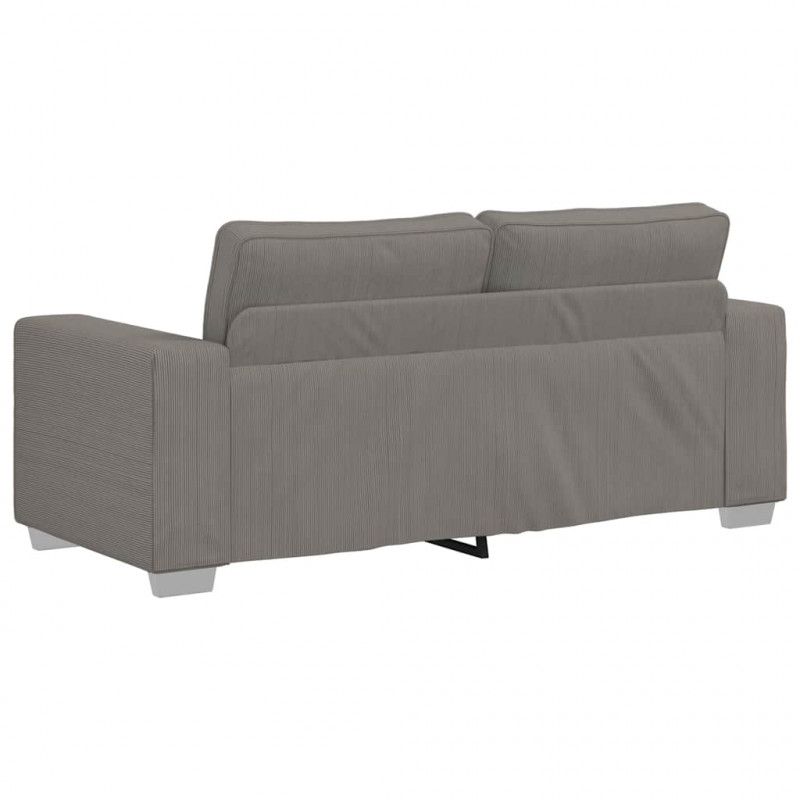 Sofa dwuosobowa, jasnoszara, 180x77x82 cm, tkanina sztruksowa