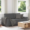 Sofa dwuosobowa Ciemnoszara 180x77x82 cm Tkanina sztruksowa