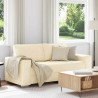 Sofa dwuosobowa, kremowa, 180x77x82 cm, tkanina sztruksowa