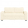 Sofa dwuosobowa, kremowa, 180x77x82 cm, tkanina sztruksowa