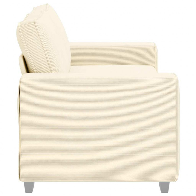 Sofa dwuosobowa, kremowa, 180x77x82 cm, tkanina sztruksowa