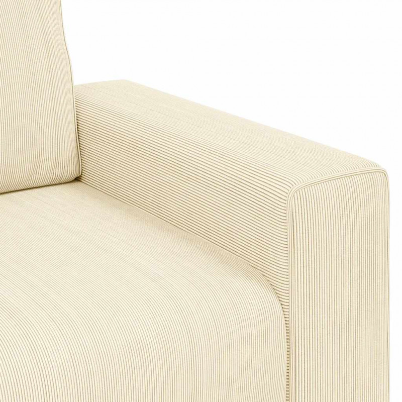 Sofa dwuosobowa, kremowa, 180x77x82 cm, tkanina sztruksowa