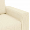 Sofa dwuosobowa, kremowa, 180x77x82 cm, tkanina sztruksowa