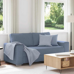 Sofa dwuosobowa, niebieska, 180x77x82 cm, tkanina sztruksowa