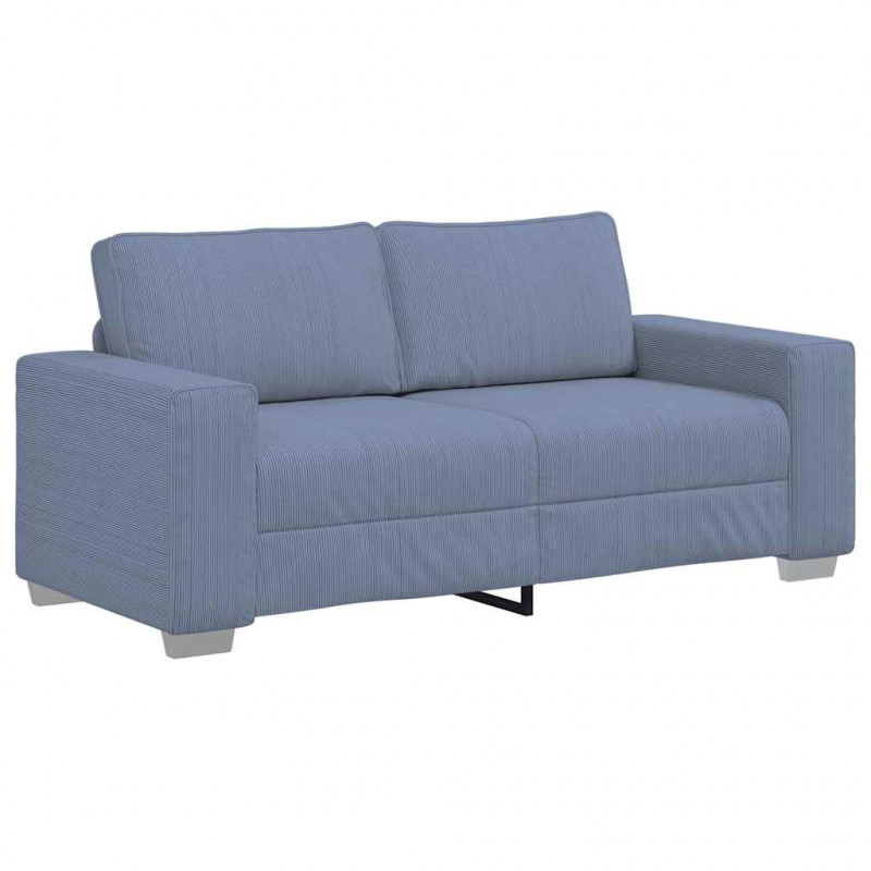 Sofa dwuosobowa, niebieska, 180x77x82 cm, tkanina sztruksowa