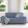 Sofa dwuosobowa, niebieska, 180x77x82 cm, tkanina sztruksowa