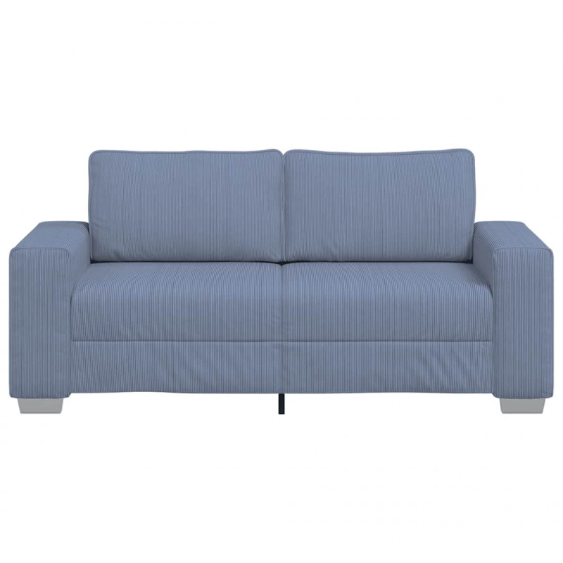 Sofa dwuosobowa, niebieska, 180x77x82 cm, tkanina sztruksowa