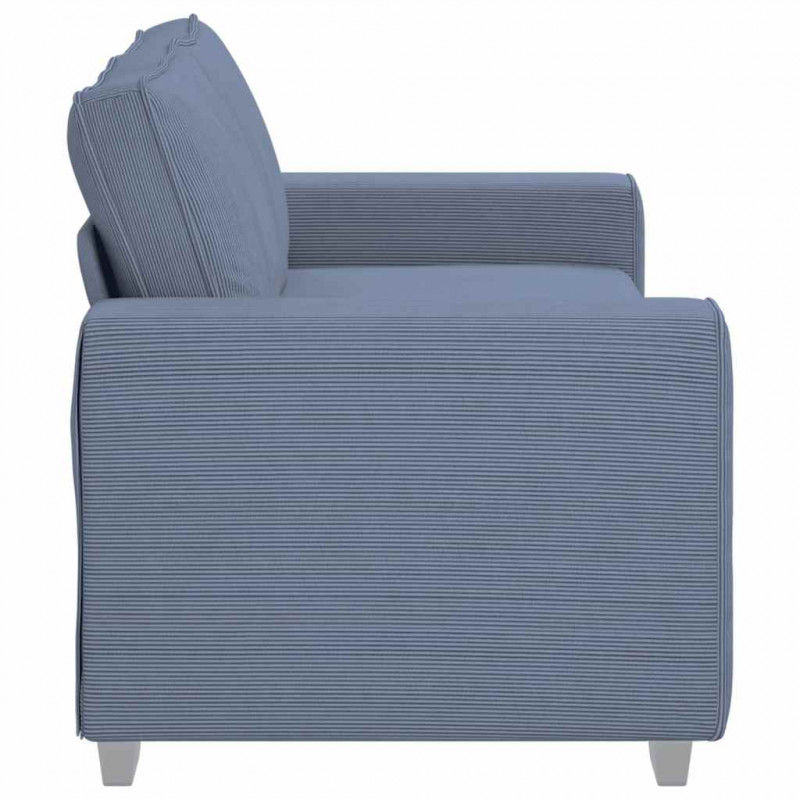 Sofa dwuosobowa, niebieska, 180x77x82 cm, tkanina sztruksowa
