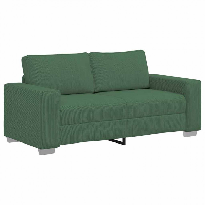 Sofa dwuosobowa, ciemnozielona, 180x77x82 cm, tkanina sztruksowa