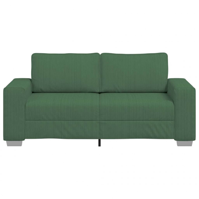 Sofa dwuosobowa, ciemnozielona, 180x77x82 cm, tkanina sztruksowa