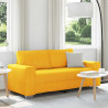 Sofa dwuosobowa, jasnożółta, 180x77x82 cm, tkanina sztruksowa