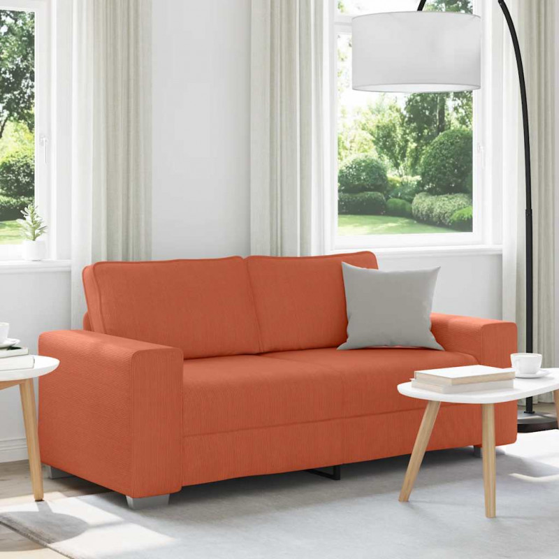 Sofa dwuosobowa, czerwono-pomarańczowa, 180x77x82 cm