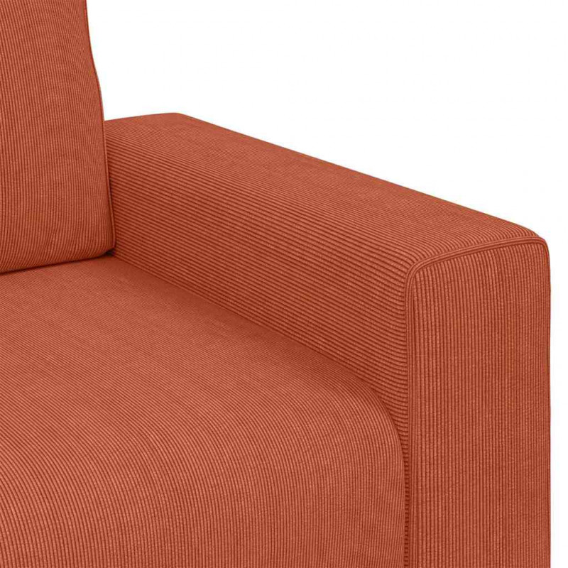Sofa dwuosobowa, czerwono-pomarańczowa, 180x77x82 cm