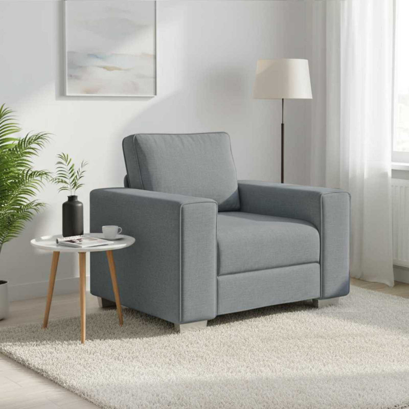 Sofa Jasnoszary 100 x 80 x 82 cm tkanina
