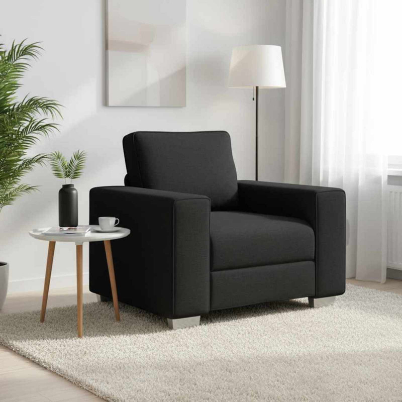 Sofa Czarny 100 x 80 x 82 cm tkanina