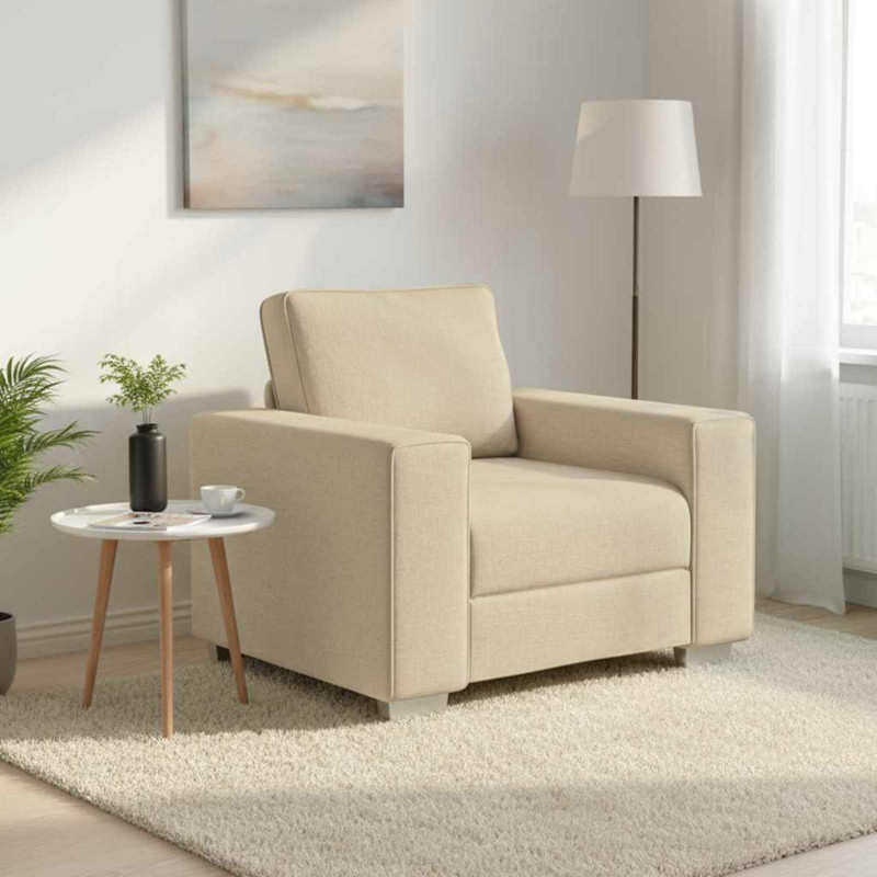 Sofa Kremowy 100 x 80 x 82 cm tkanina