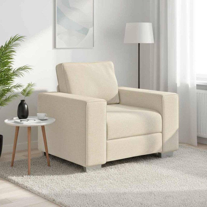 Sofa Beżowy 100 x 80 x 82 cm Tkanina lniana