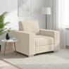 Sofa Beżowy 100 x 80 x 82 cm Tkanina lniana
