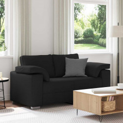Sofa Czarny 160 x 80 x 82 cm tkanina