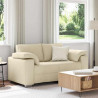 Sofa Kremowy 160 x 80 x 82 cm tkanina
