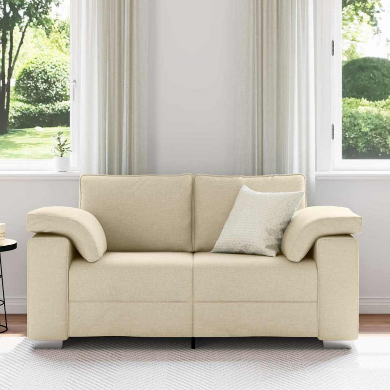 Sofa Kremowy 160 x 80 x 82 cm tkanina