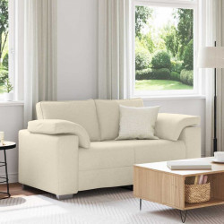 Sofa Beżowy 160 x 80 x 82 cm Tkanina lniana