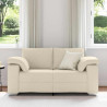 Sofa Beżowy 160 x 80 x 82 cm Tkanina lniana