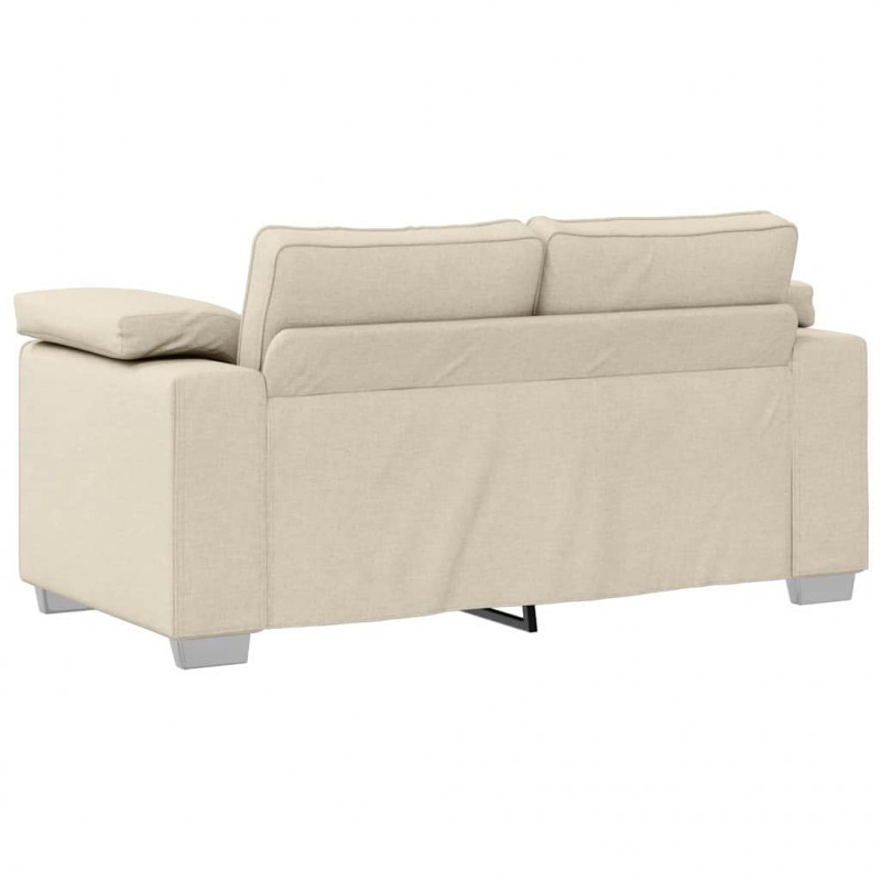 Sofa Beżowy 160 x 80 x 82 cm Tkanina lniana