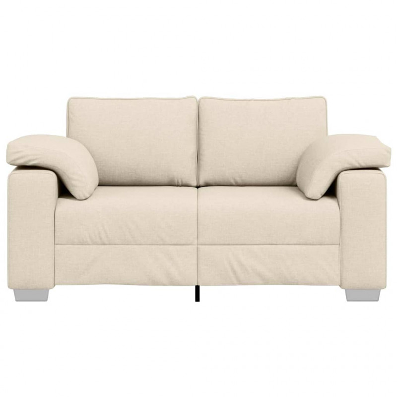 Sofa Beżowy 160 x 80 x 82 cm Tkanina lniana