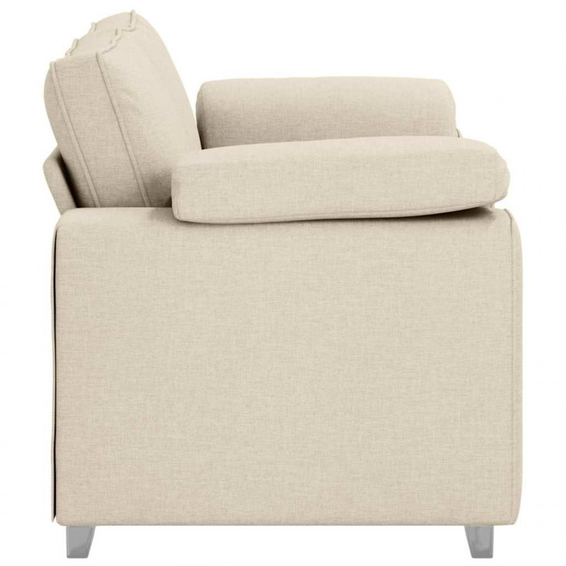 Sofa Beżowy 160 x 80 x 82 cm Tkanina lniana