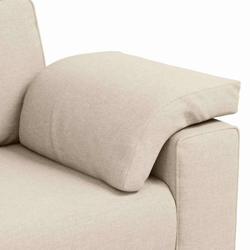 Sofa Beżowy 160 x 80 x 82 cm Tkanina lniana
