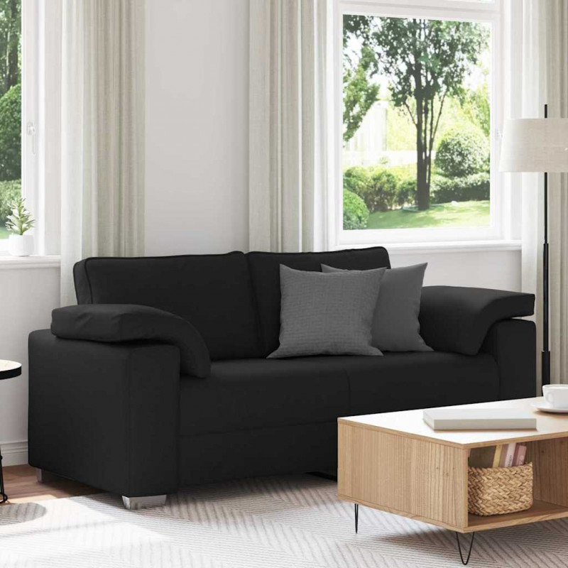Sofa Czarny 180 x 80 x 82 cm tkanina