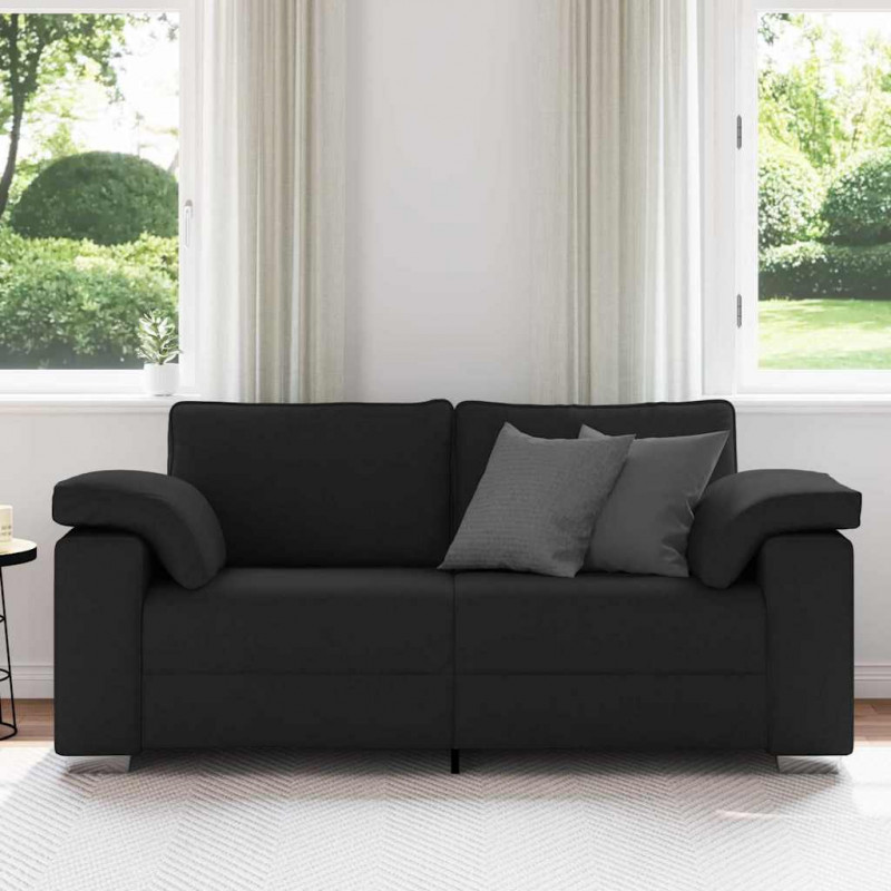 Sofa Czarny 180 x 80 x 82 cm tkanina