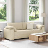Sofa Kremowy 220 x 80 x 82 cm tkanina