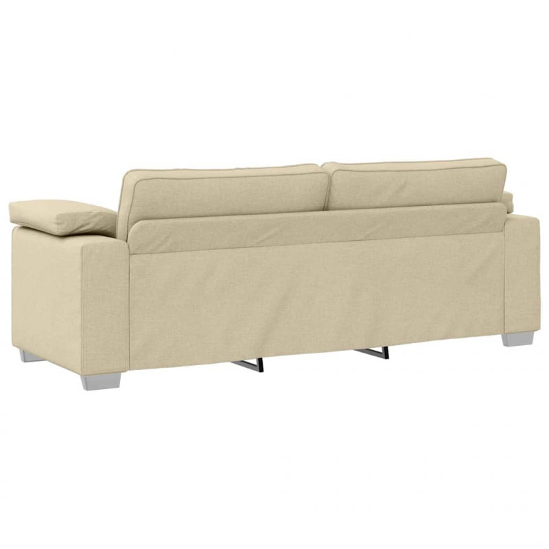 Sofa Kremowy 220 x 80 x 82 cm tkanina