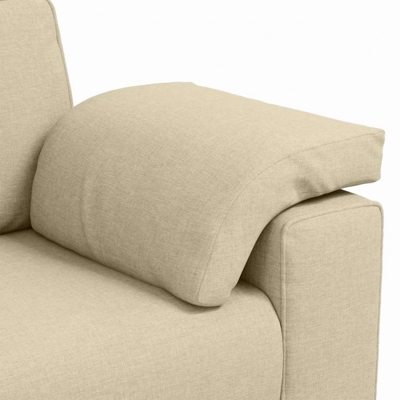 Sofa Kremowy 220 x 80 x 82 cm tkanina
