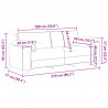 Sofa Kremowy 220 x 80 x 82 cm tkanina