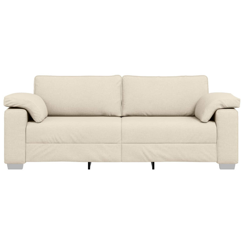 Sofa Beżowy 220 x 80 x 82 cm Tkanina lniana