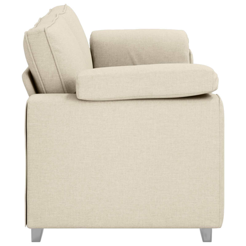 Sofa Beżowy 220 x 80 x 82 cm Tkanina lniana