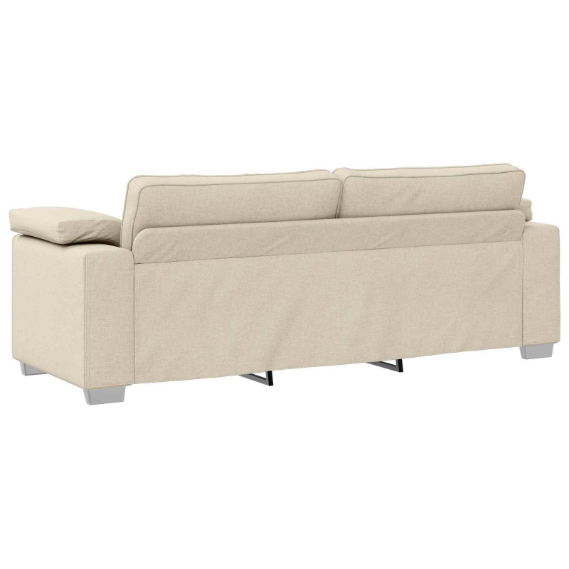 Sofa Beżowy 220 x 80 x 82 cm Tkanina lniana