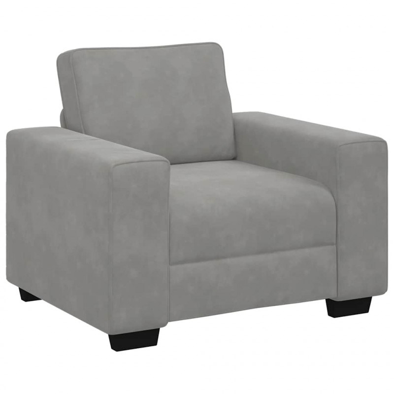 Sofa Fotel Jasnoszary 100x77x82 cm Aksamit
