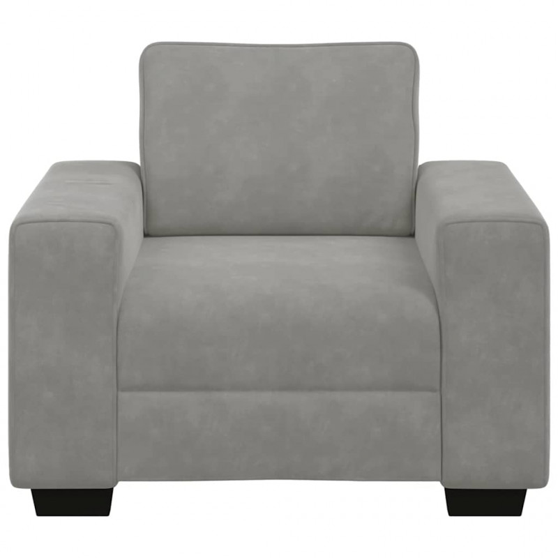 Sofa Fotel Jasnoszary 100x77x82 cm Aksamit