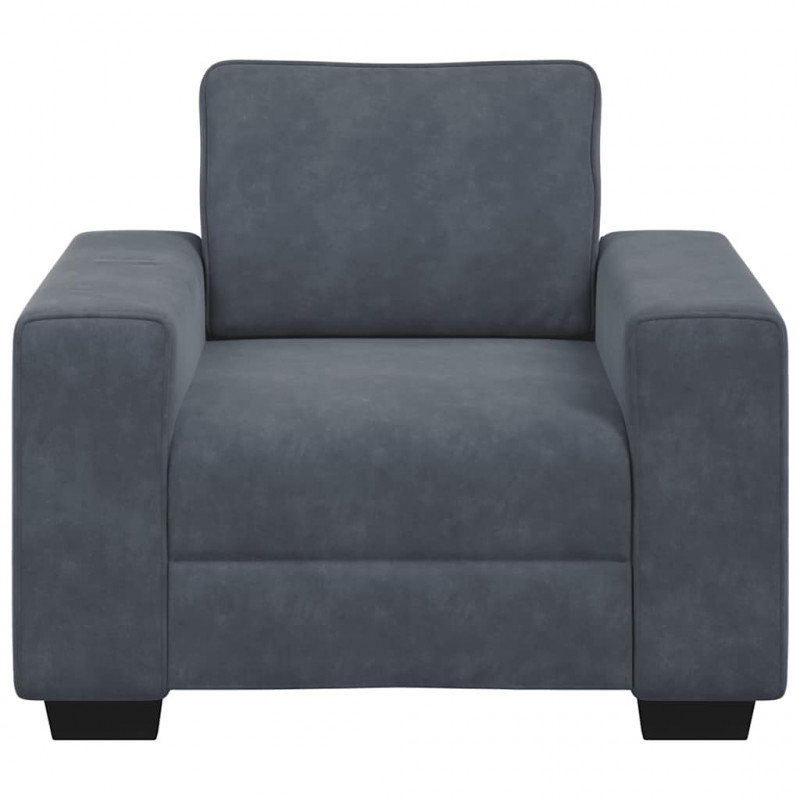 Sofa Fotel Ciemnoszary 100x77x82 cm Aksamit