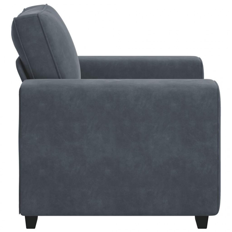 Sofa Fotel Ciemnoszary 100x77x82 cm Aksamit