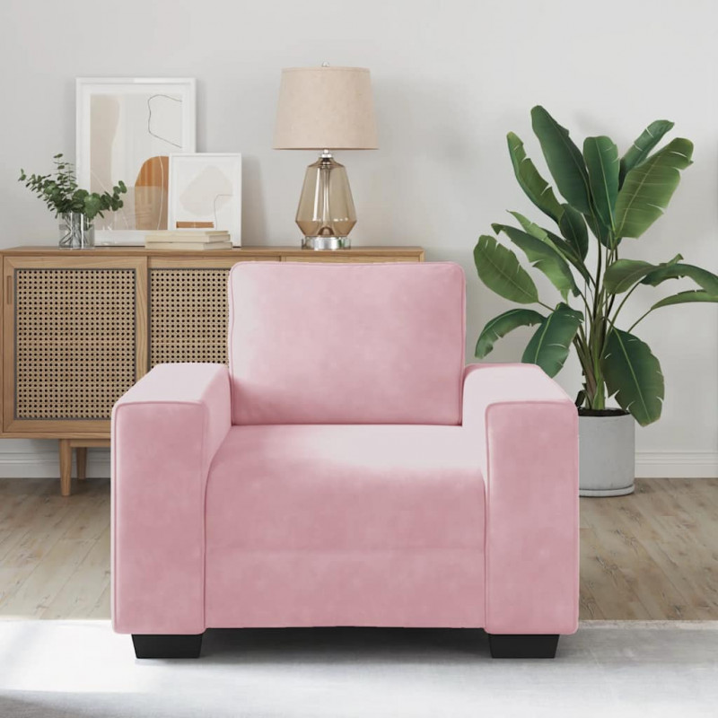 Sofa Fotel Różowy 100x77x82 cm Aksamit
