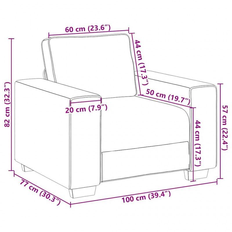 Sofa Fotel Różowy 100x77x82 cm Aksamit