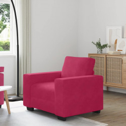 Sofa Fotel Wino Czerwone 100x77x82 cm Aksamit