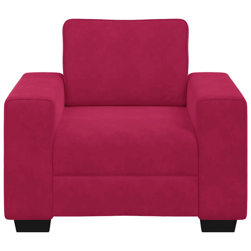 Sofa Fotel Wino Czerwone 100x77x82 cm Aksamit