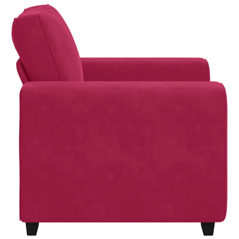 Sofa Fotel Wino Czerwone 100x77x82 cm Aksamit